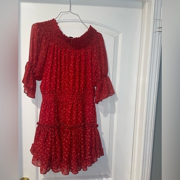 MISA Los Angeles Darla Floral Off Shoulder Dress ❤️ - Picture 7 of 12